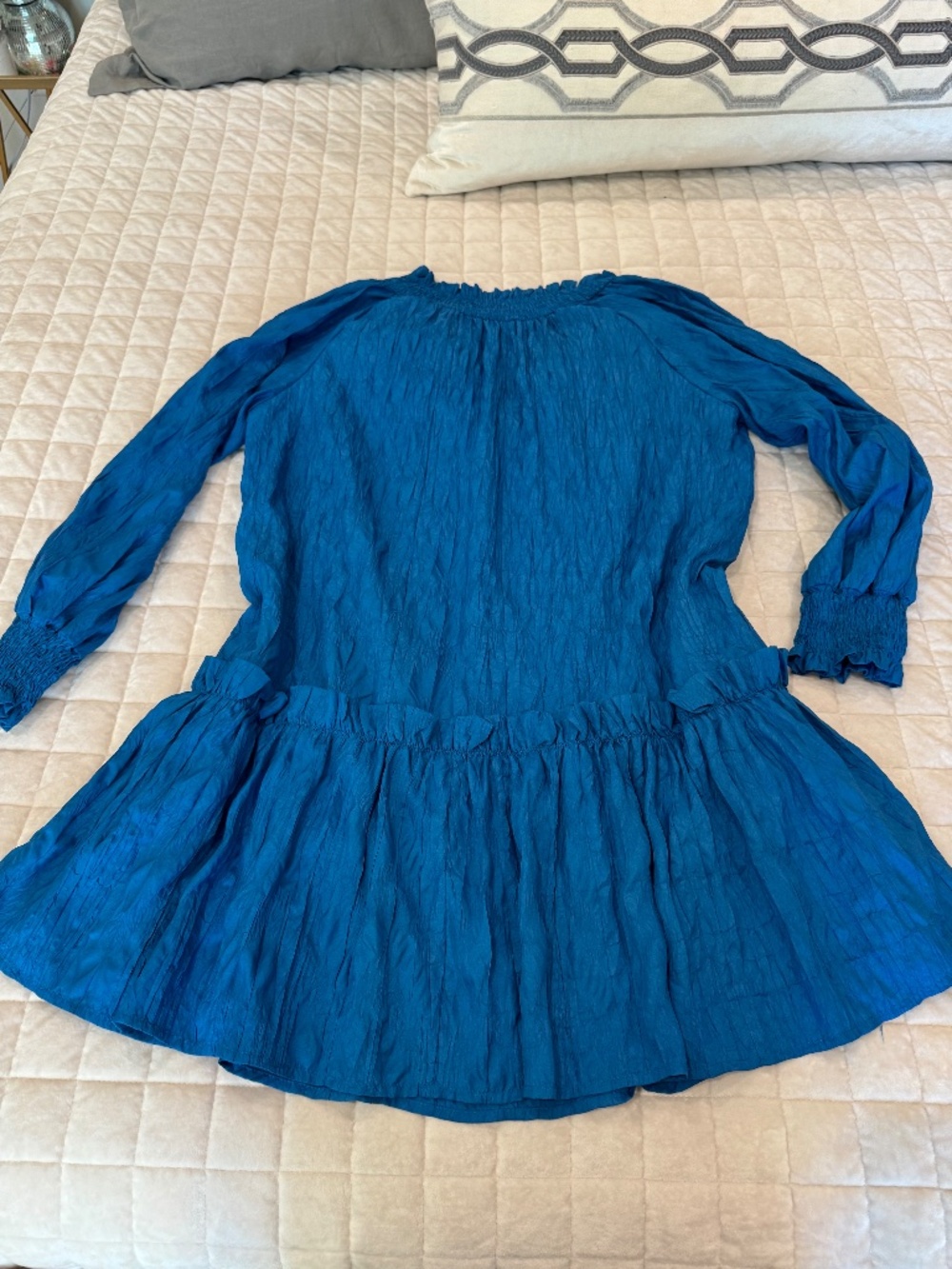 Moodie Blue Ruffled Dress - Picture 2 of 3